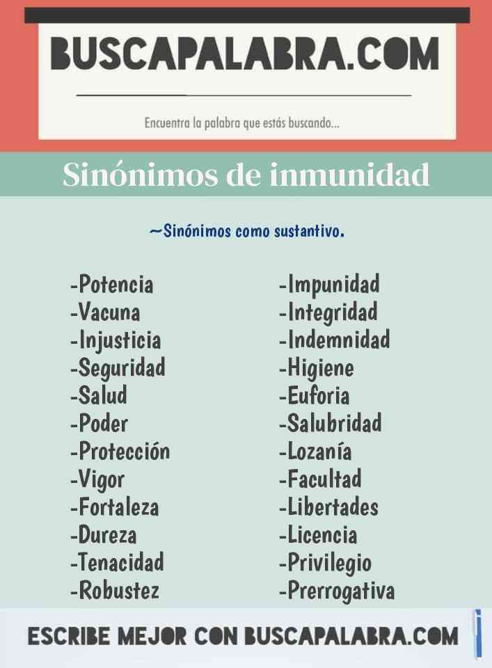 Sinónimo de inmunidad