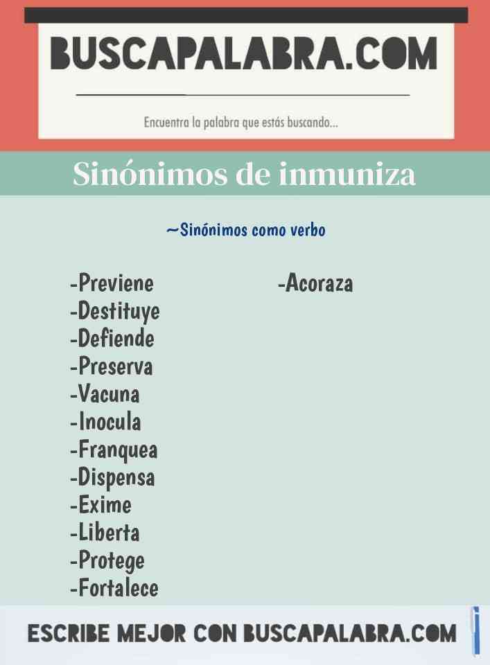 Sinónimo de inmuniza