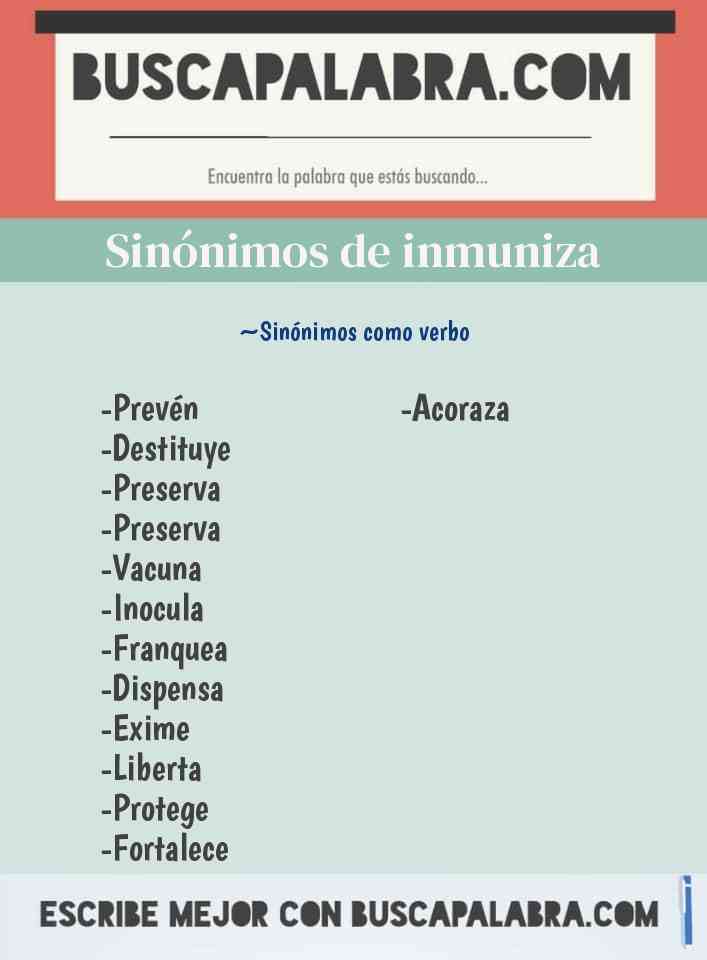 Sinónimo de inmuniza