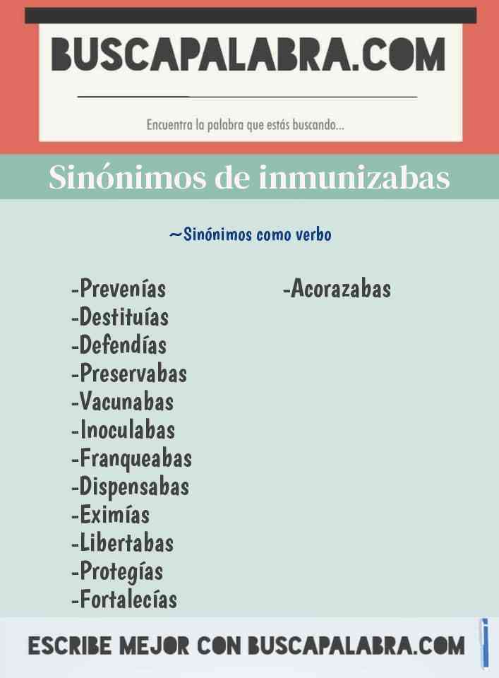 Sinónimo de inmunizabas