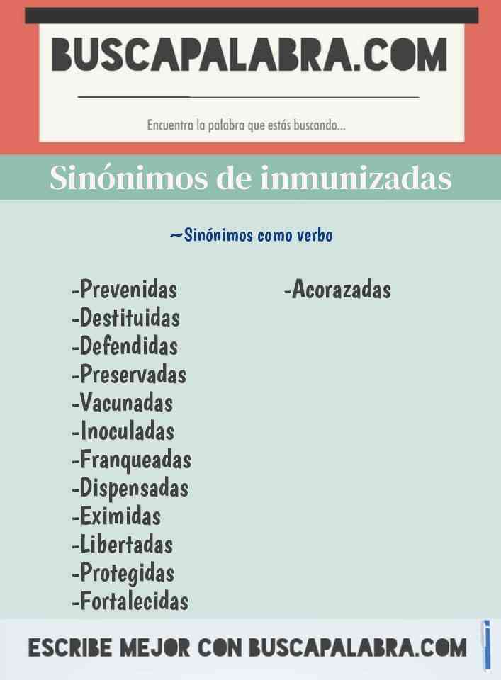 Sinónimo de inmunizadas