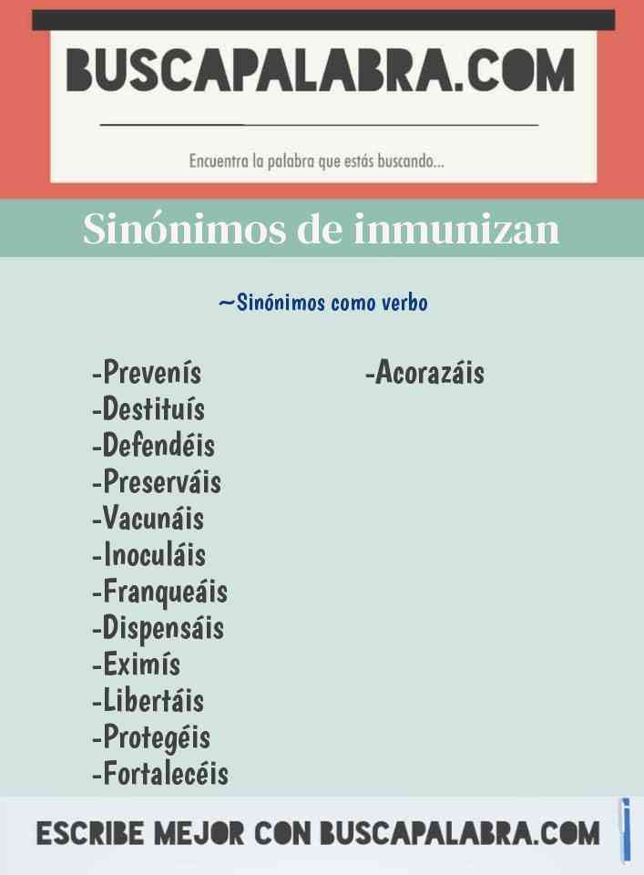 Sinónimo de inmunizan