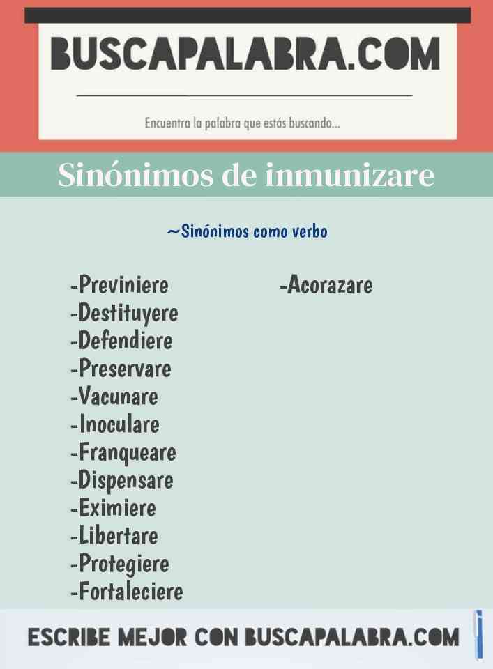 Sinónimo de inmunizare