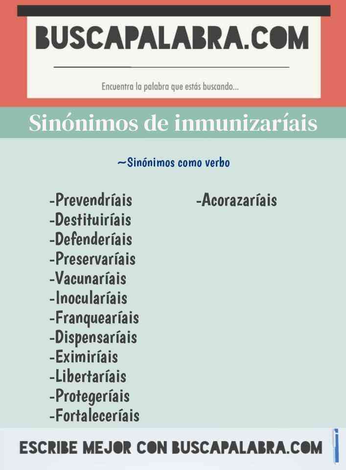 Sinónimo de inmunizaríais