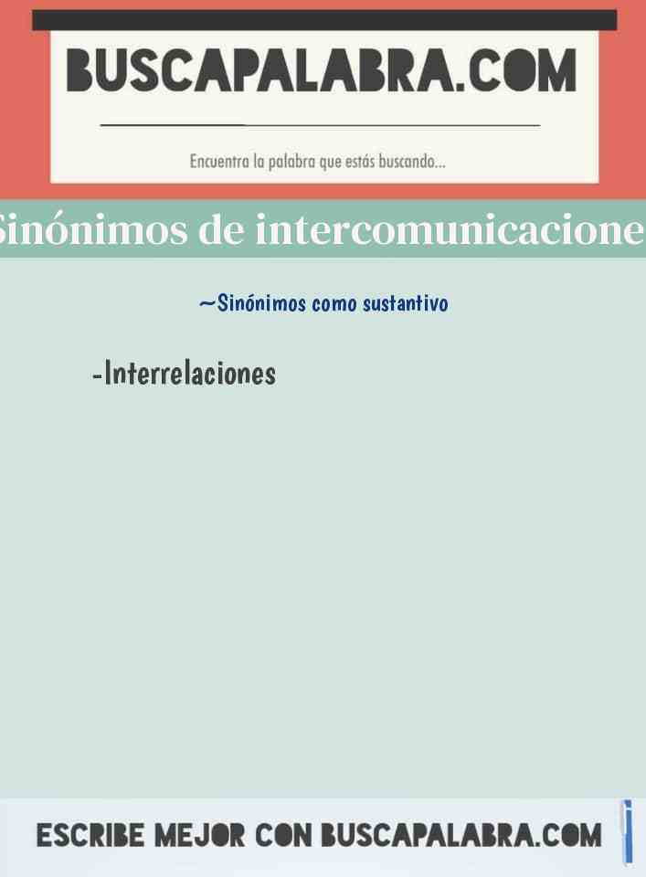 Sinónimo de intercomunicaciones