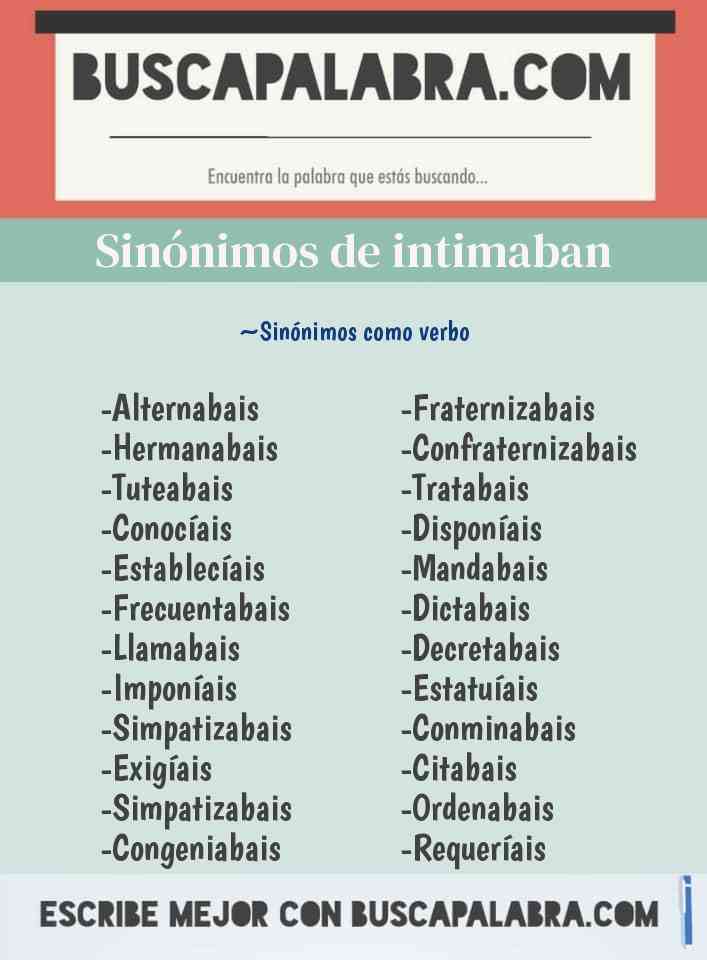 Sinónimo de intimaban