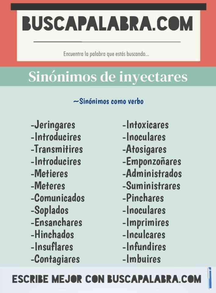 Sinónimo de inyectares