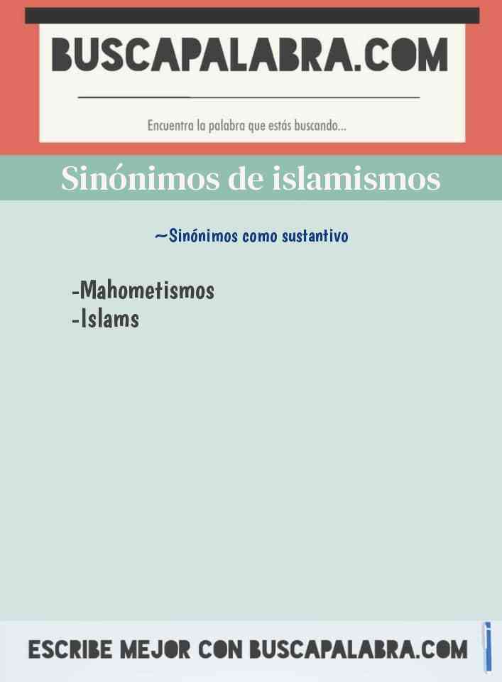 Sinónimo de islamismos