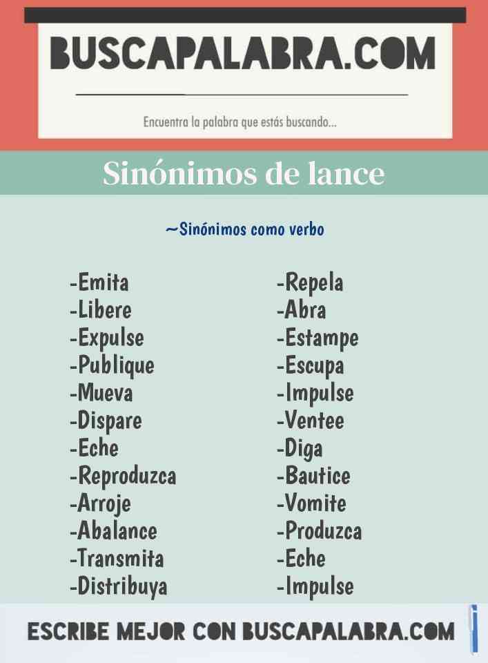 Sinónimos de Lance - por ejemplo: Extienda, Quimera, Tirada