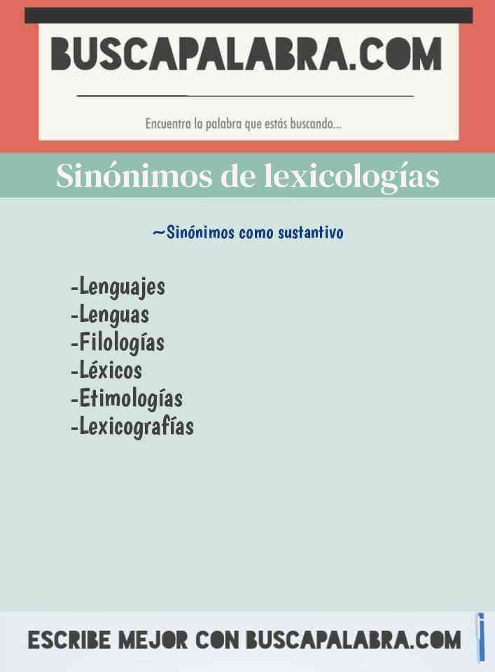 Sinónimo de lexicologías