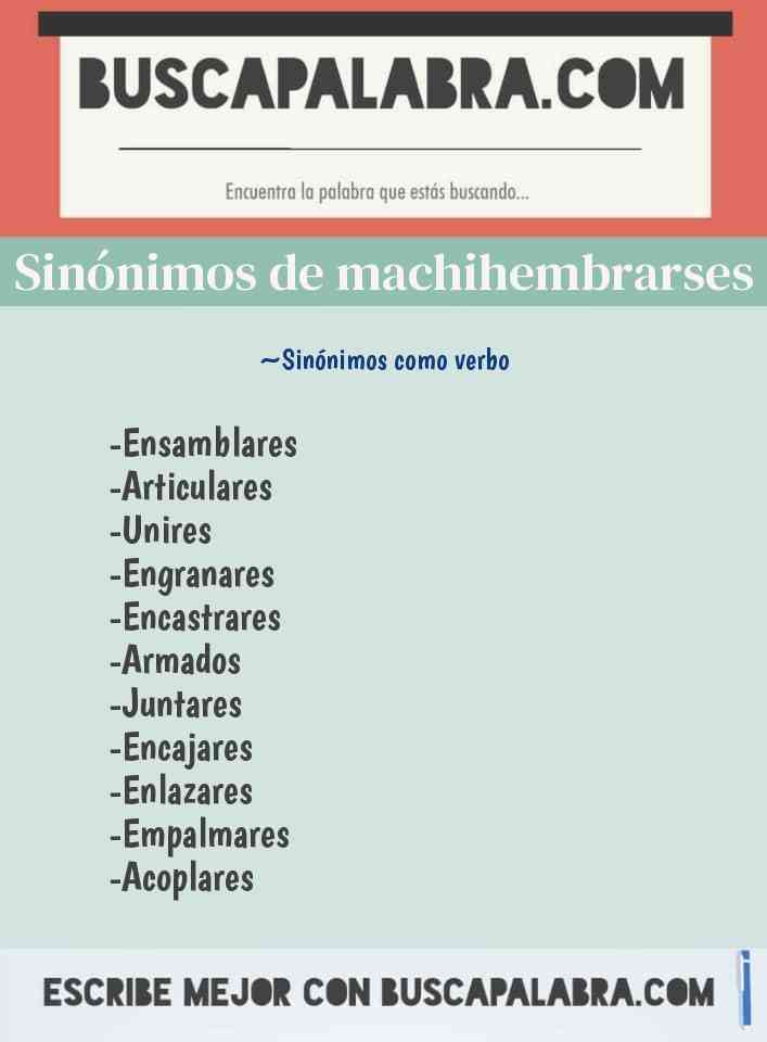 Sinónimo de machihembrarses