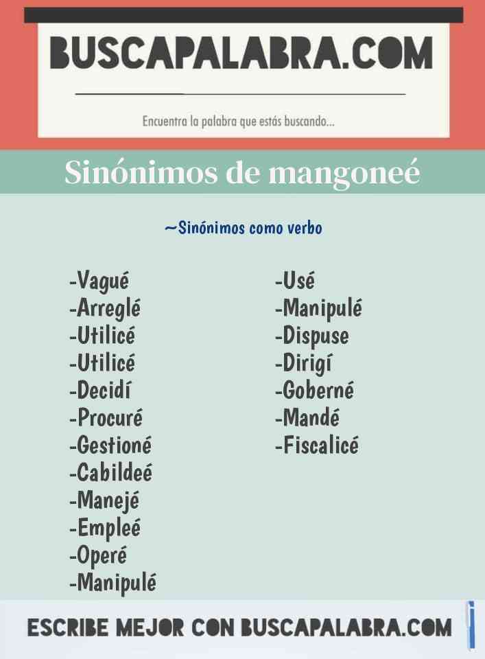 Sinónimo de mangoneé