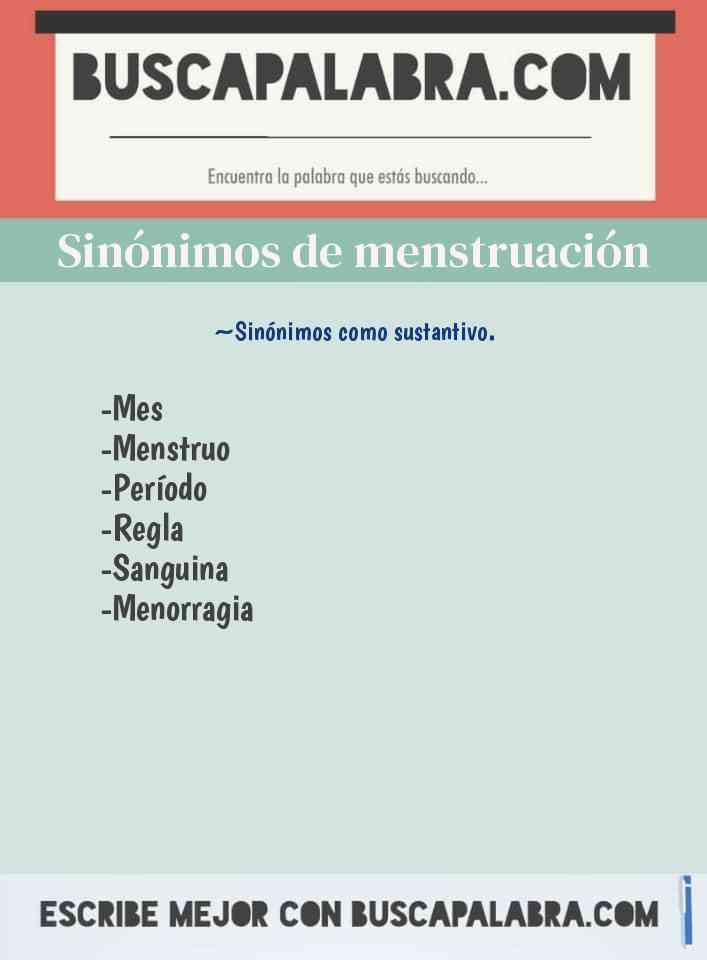 Sinónimo de menstruación