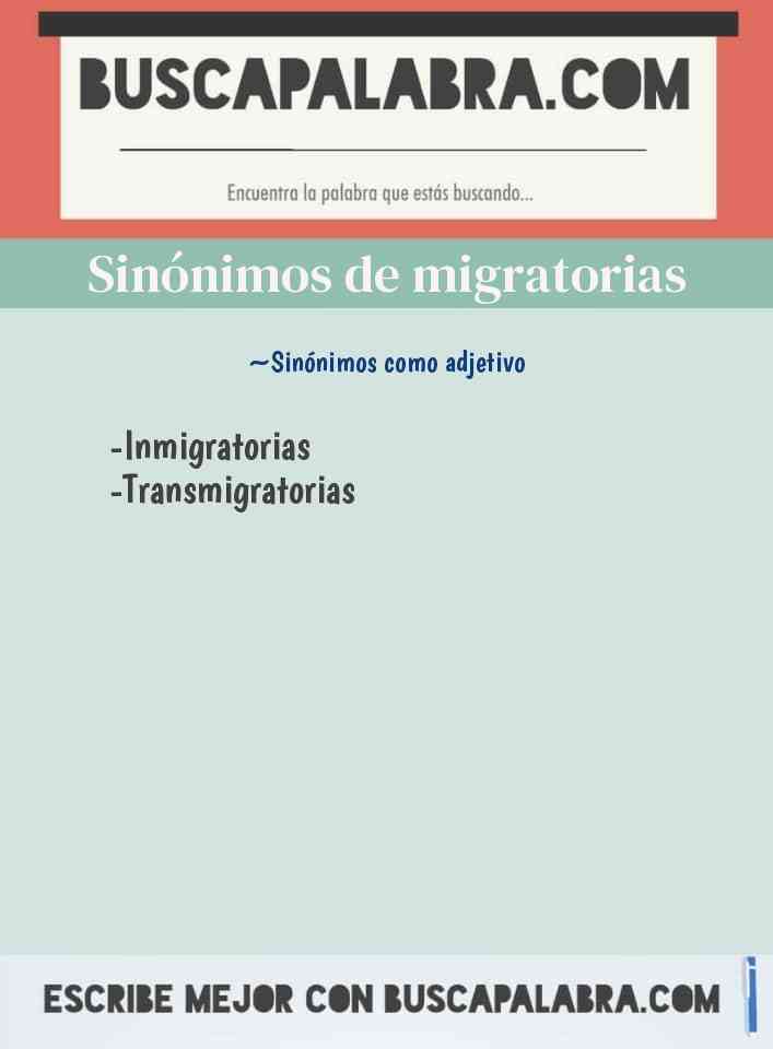 Sinónimo de migratorias