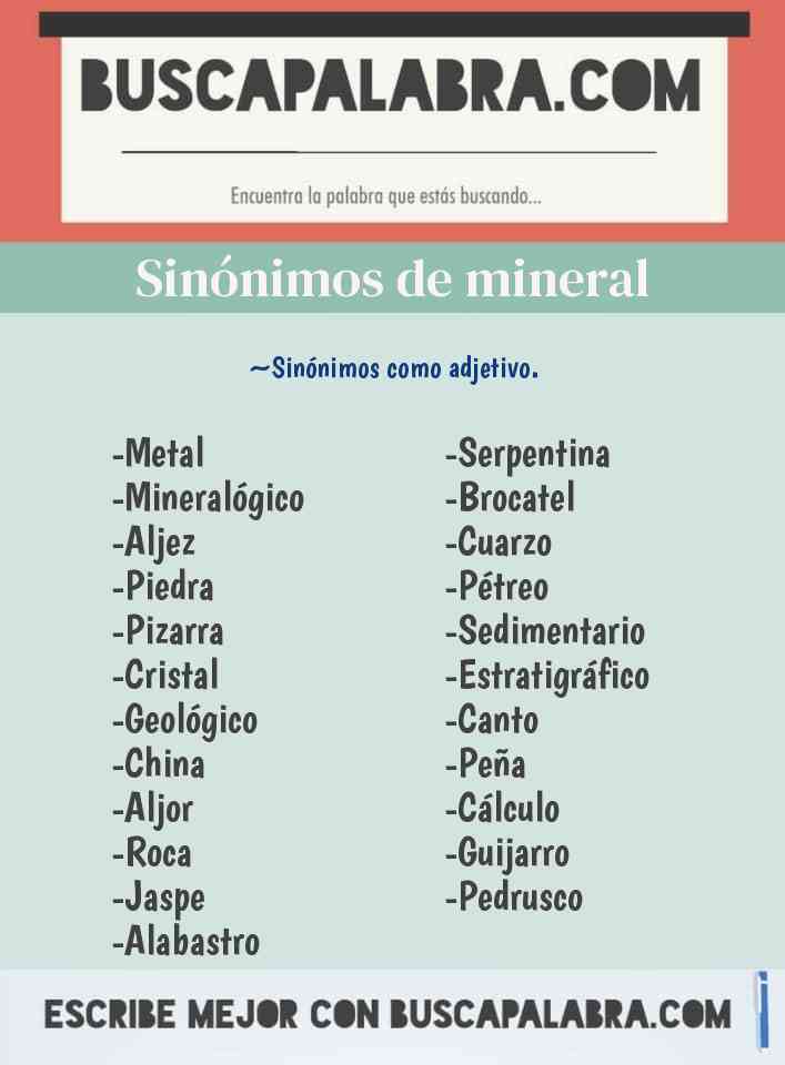 Sinónimo de mineral