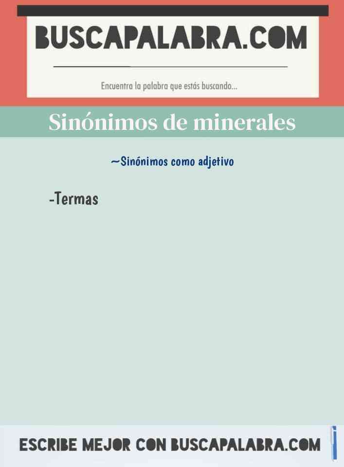 Sinónimo de minerales