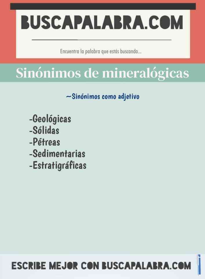 Sinónimo de mineralógicas