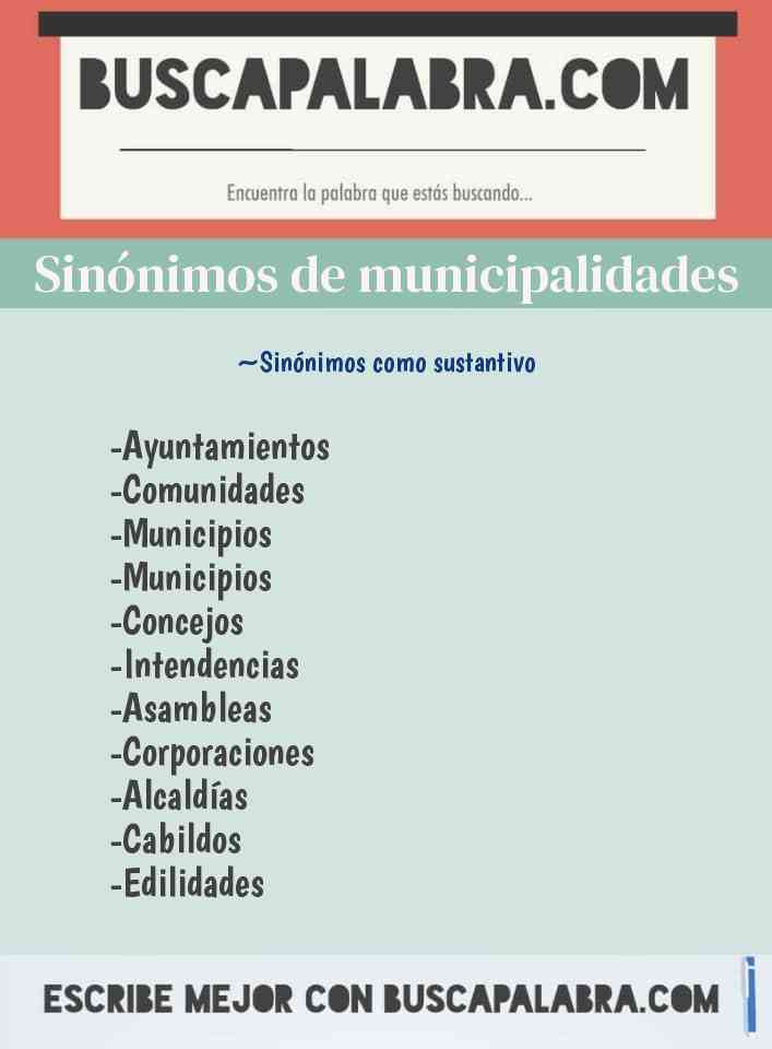 Sinónimo de municipalidades