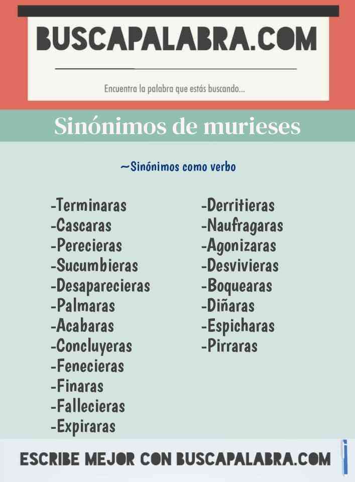 Sinónimo de murieses