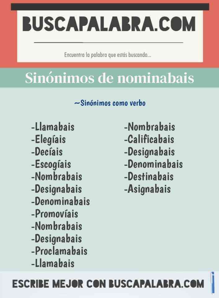 Sinónimo de nominabais