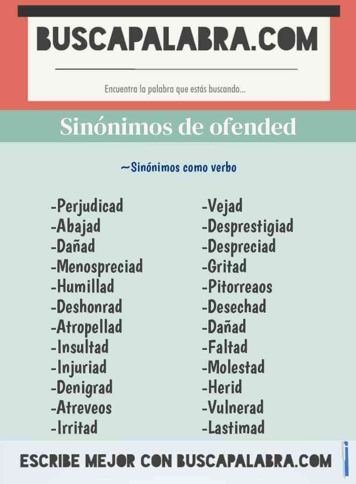 Sinónimo de ofended
