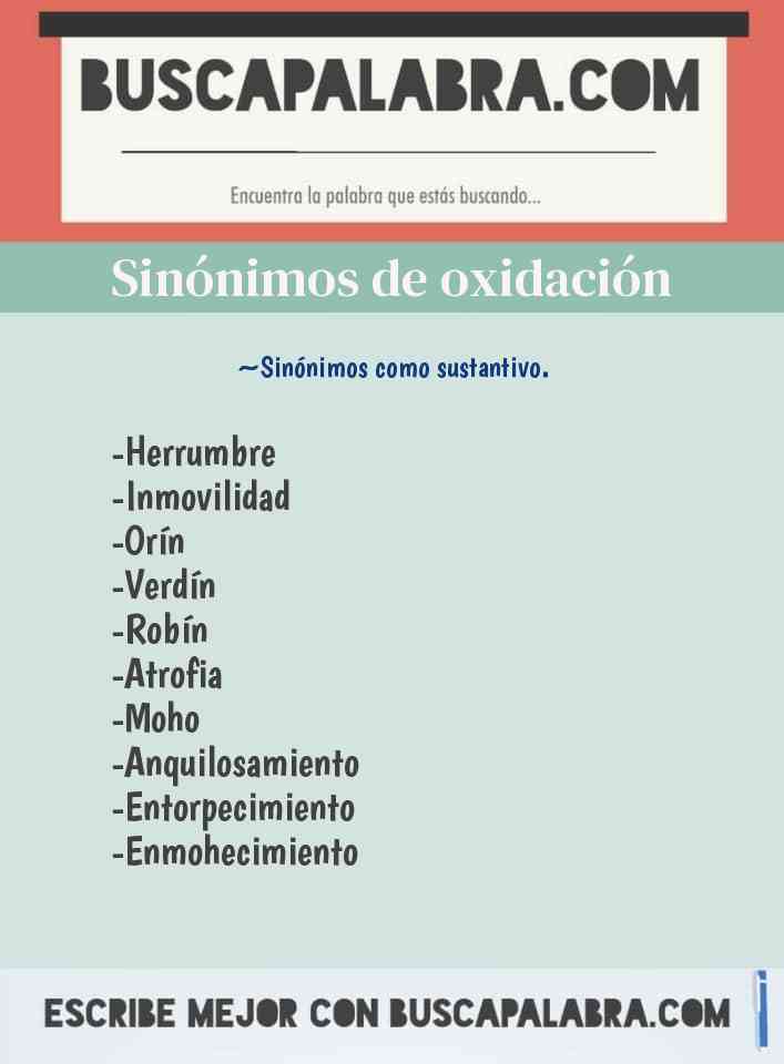 Sinónimo de oxidación