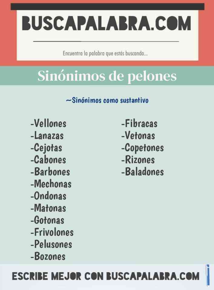 Sinónimos de Pelones - por ejemplo: Pelusones, Motilones, Calvos