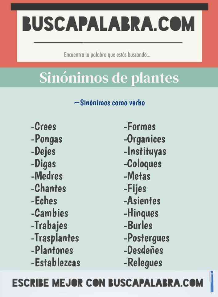 Sinónimo de plantes