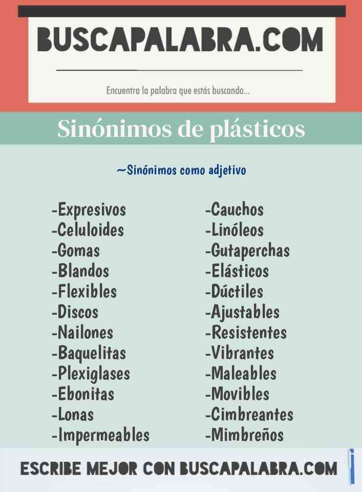 Sinónimo de plásticos