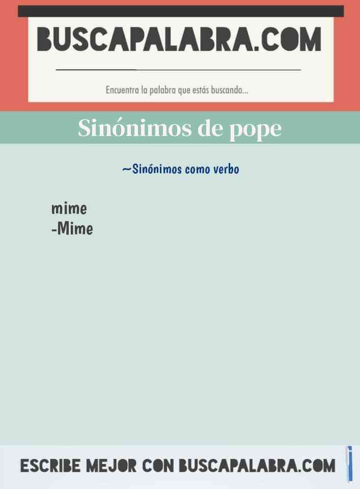 Sinónimo de pope