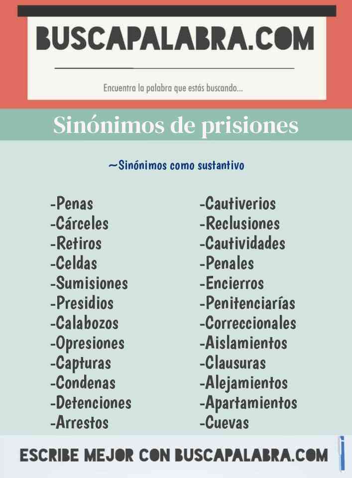 Sinónimo de prisiones