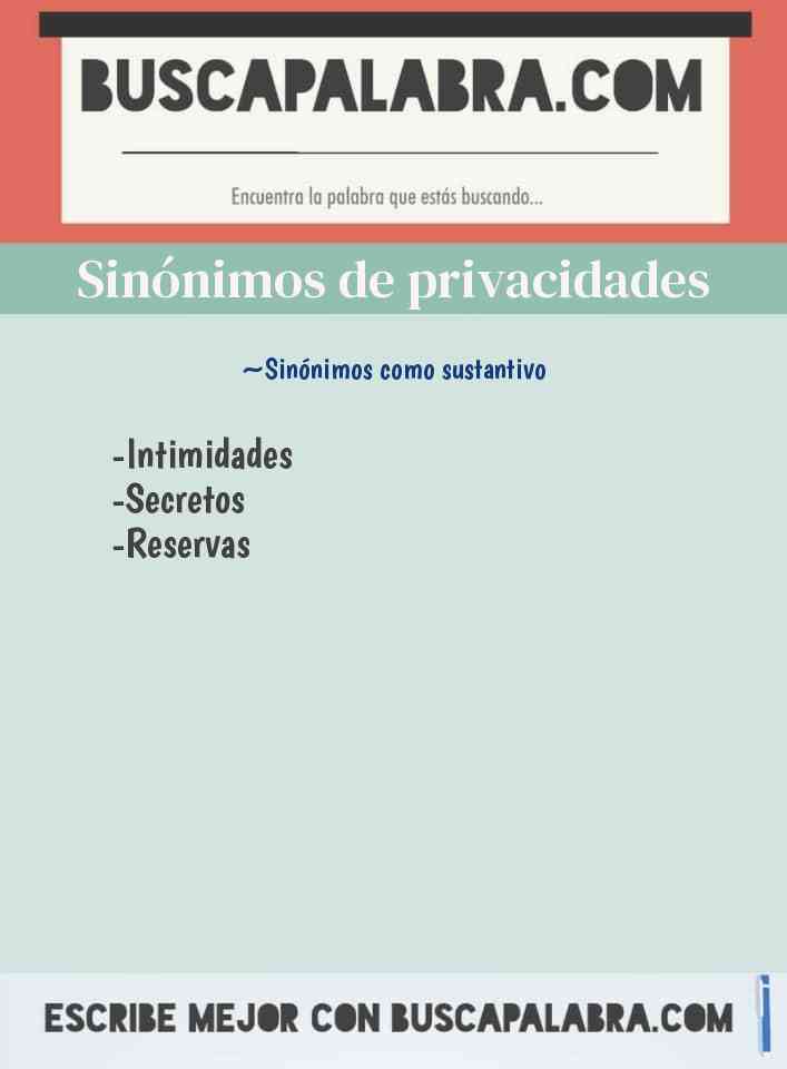 Sinónimo de privacidades
