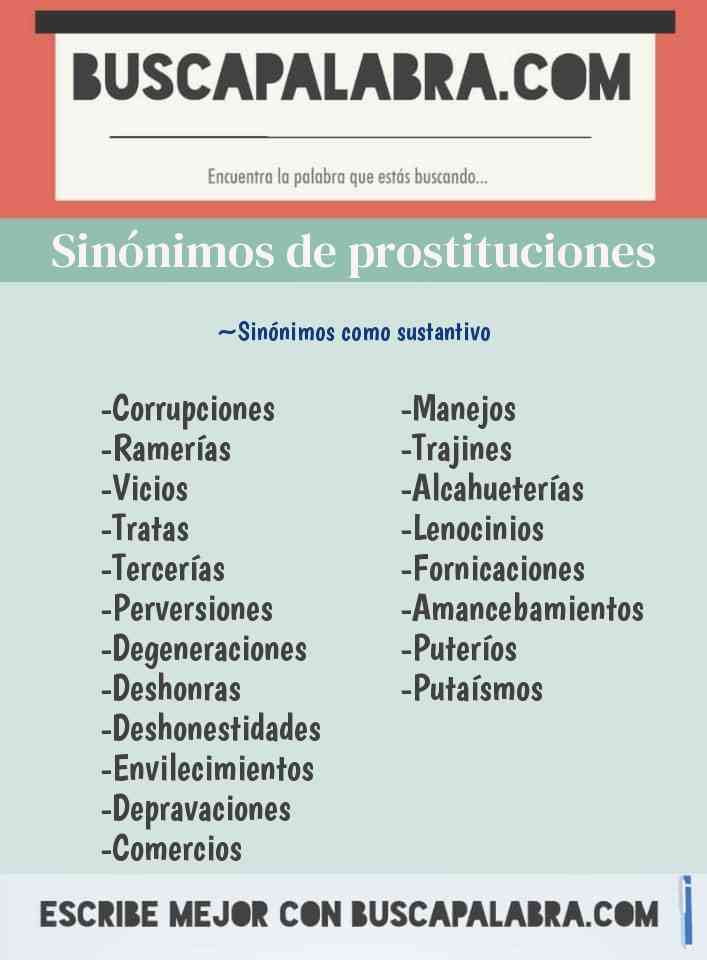 Sinónimo de prostituciones