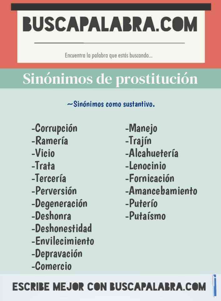Sinónimo de prostitución