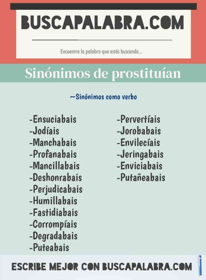 Sinónimo de prostituían