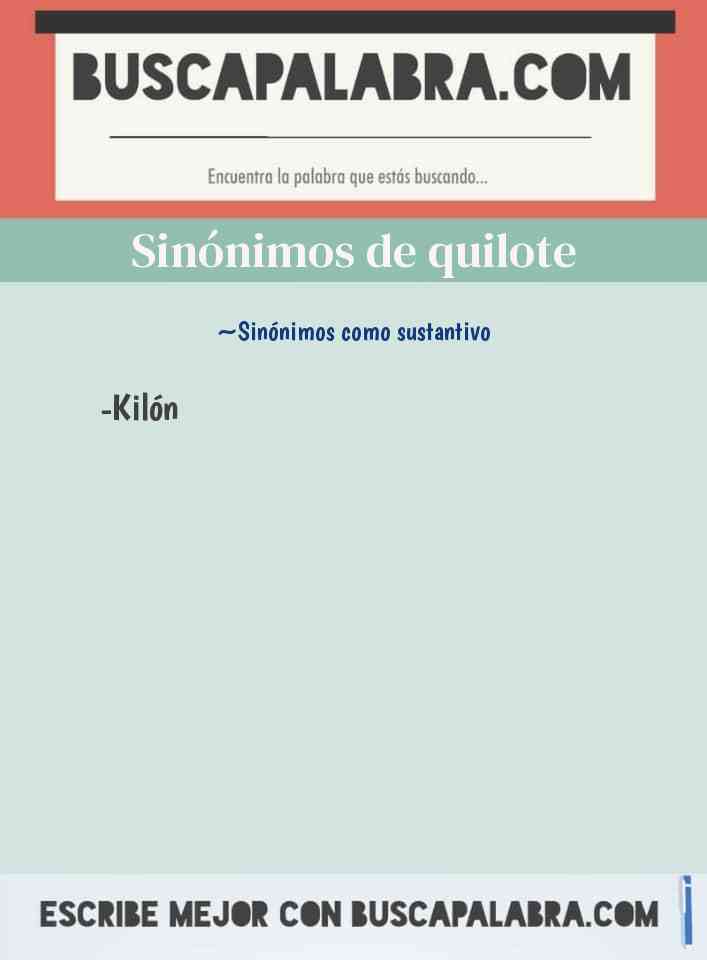 Sinónimo de quilote