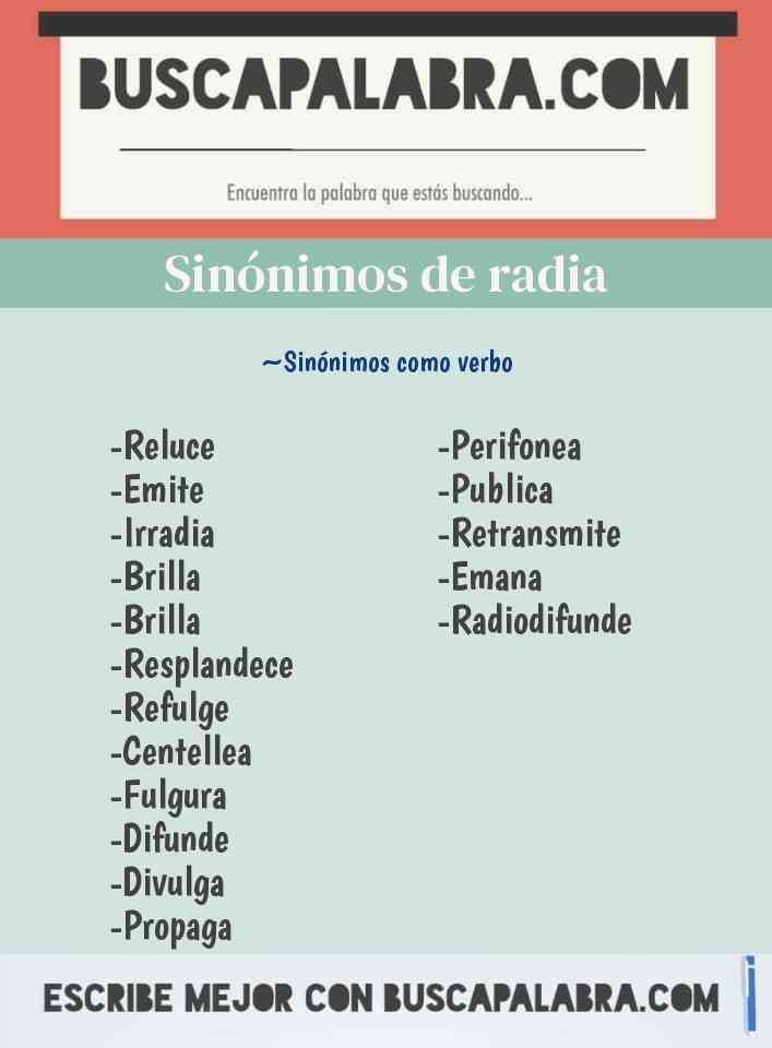 Sinónimo de radia