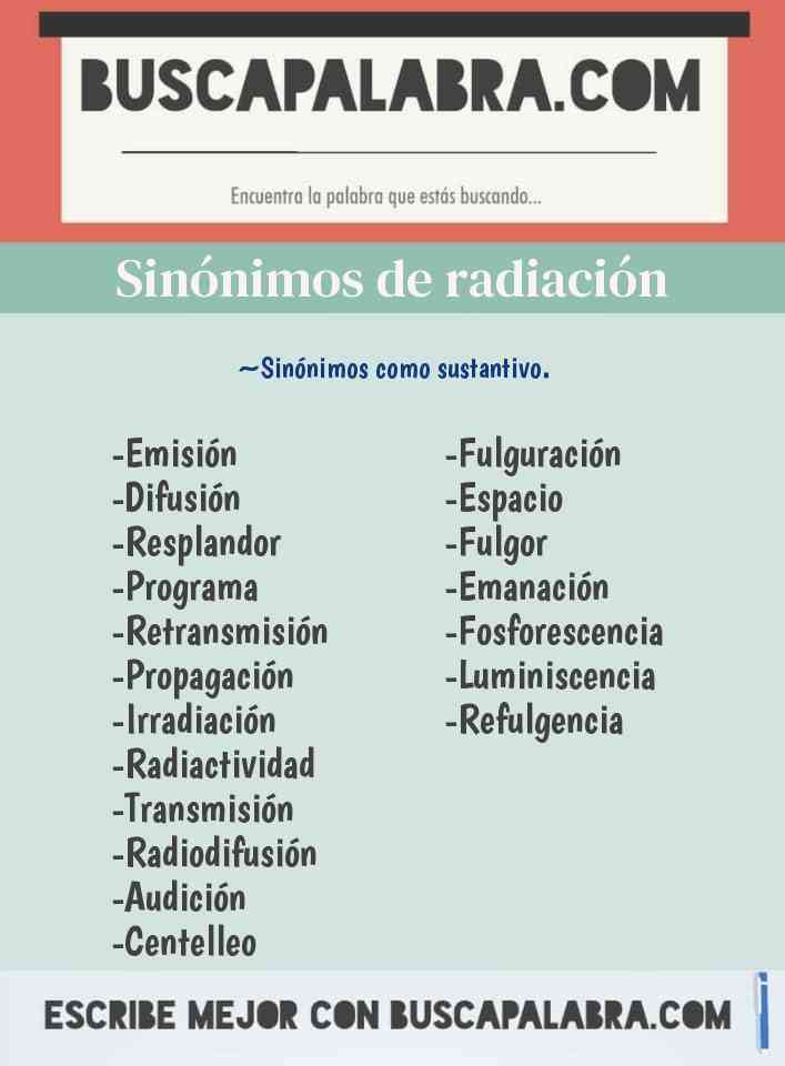 Sinónimo de radiación