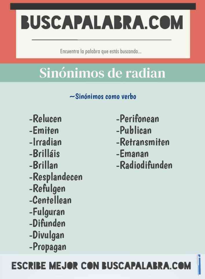 Sinónimo de radian