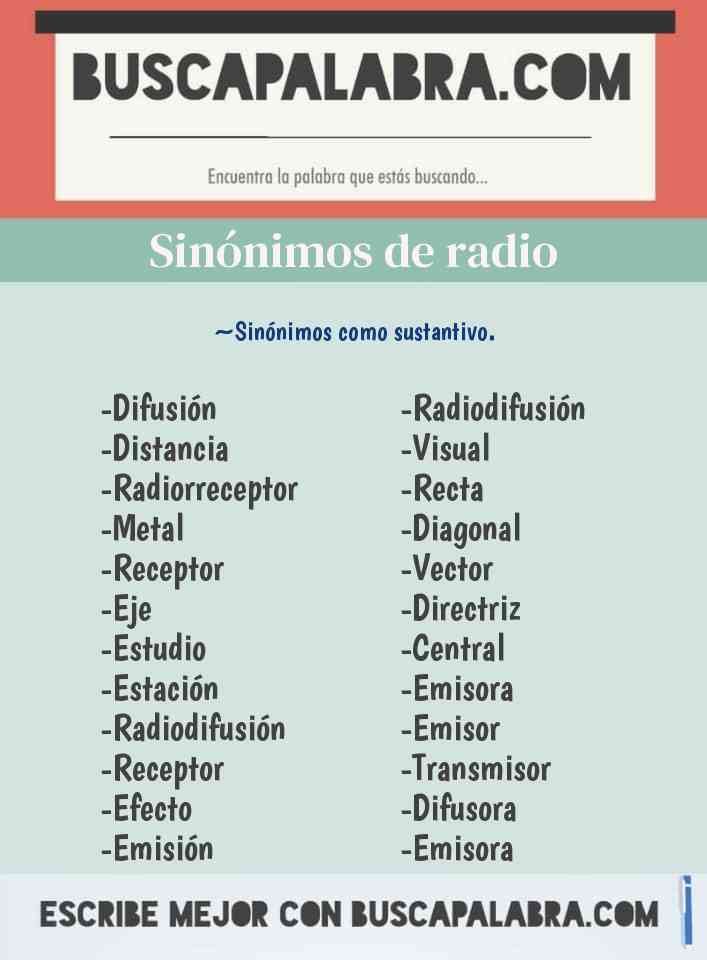 Sinónimo de radio