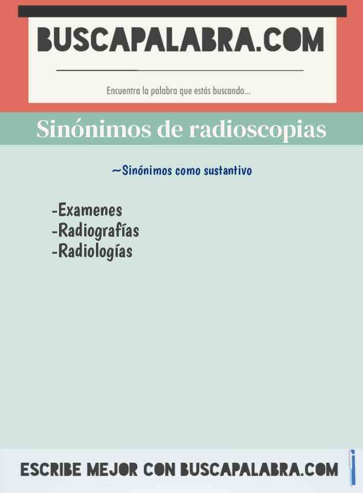 Sinónimo de radioscopias