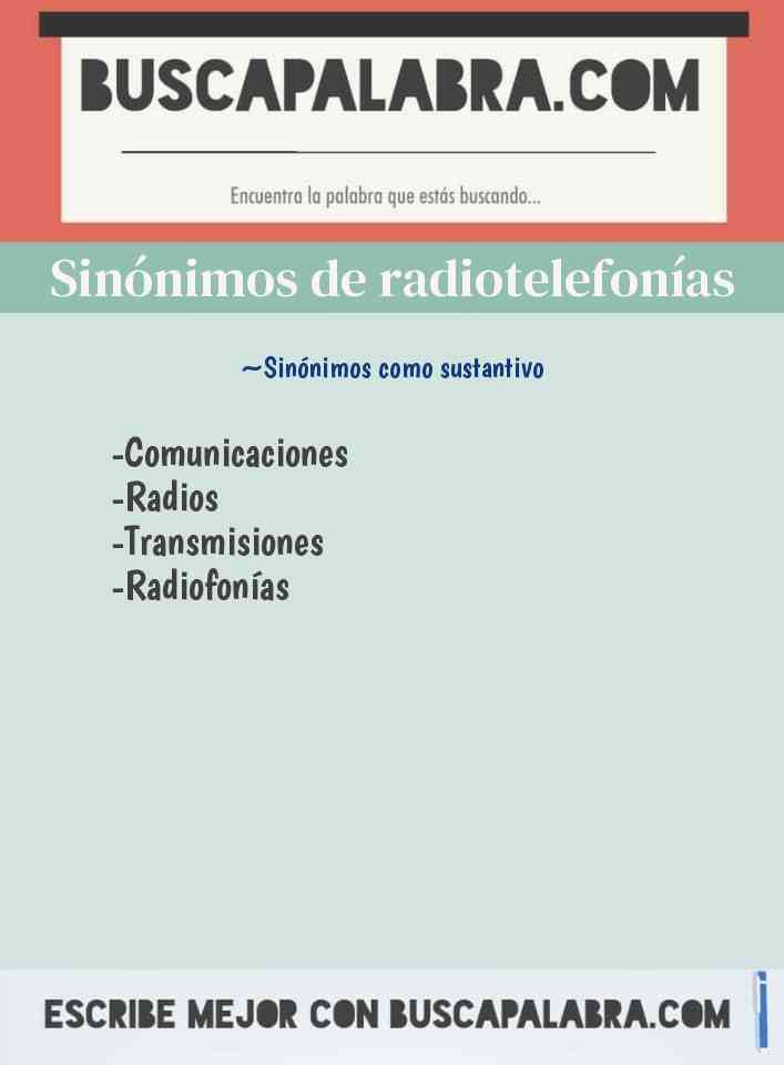 Sinónimo de radiotelefonías