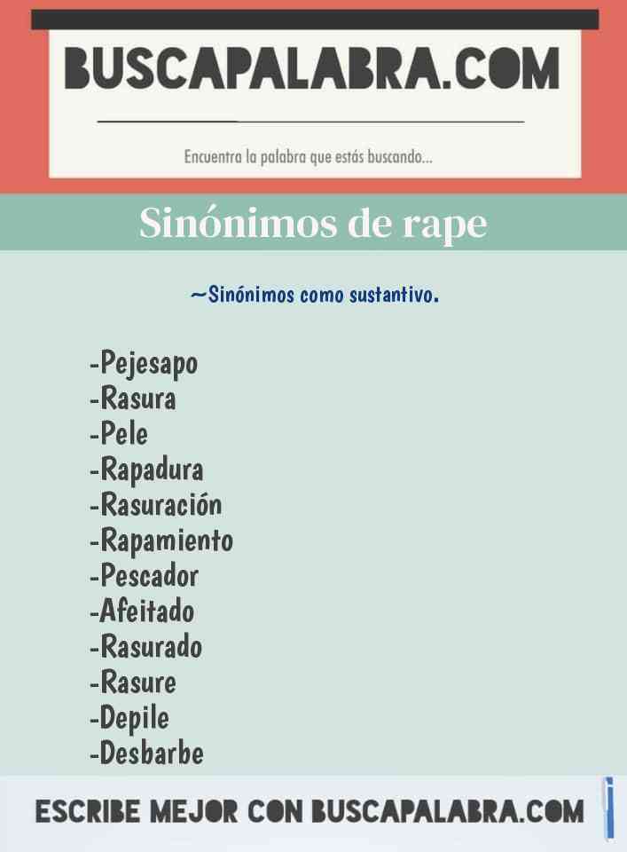Sinónimo de rape