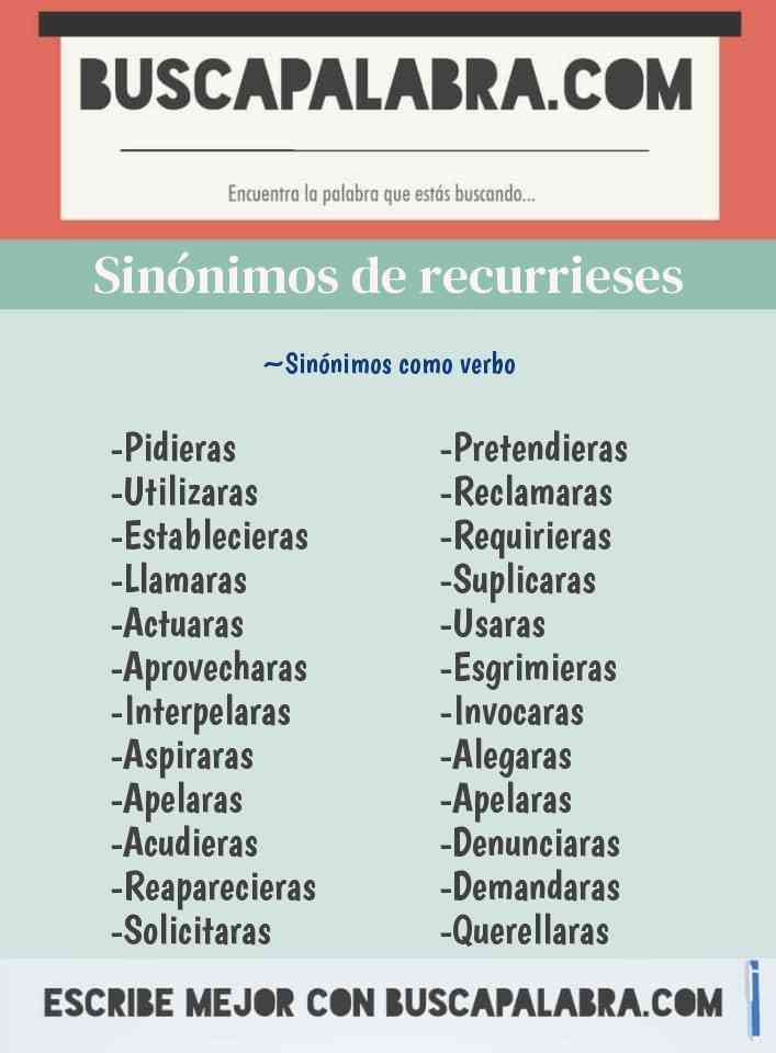 Sinónimo de recurrieses
