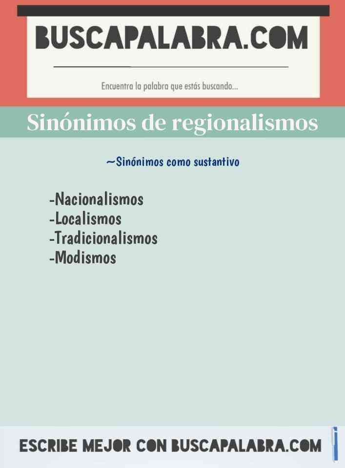 Sinónimo de regionalismos