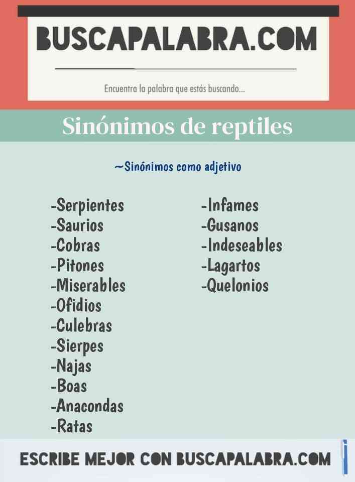 Sinónimo de reptiles