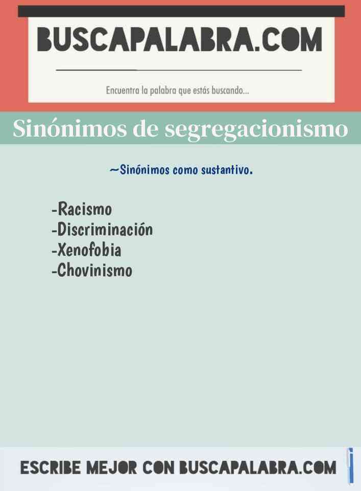 Sinónimo de segregacionismo