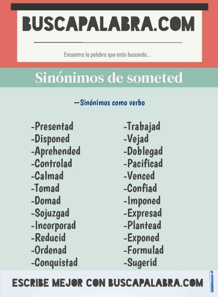 Sinónimo de someted