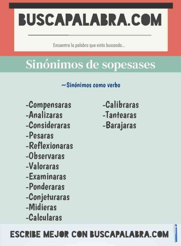 Sinónimo de sopesases