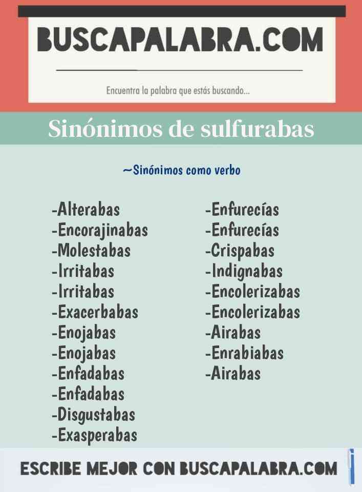 Sinónimo de sulfurabas